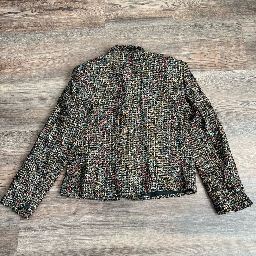 ❄️ Jones New York Multicolor Tweed Wool Blazer Jacket Size 6 Classic Tailored - Picture 4 of 9